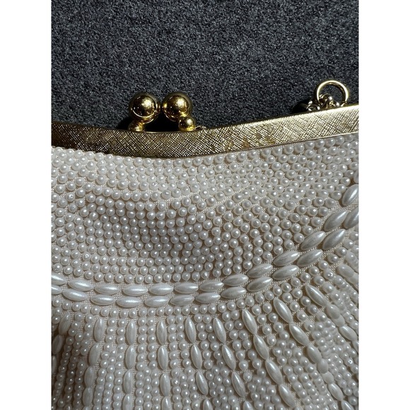Vintage Beaded Handbag Purse Evening Bag Made In Hong Kong. Gold Tone Closure - Picture 11 of 14
